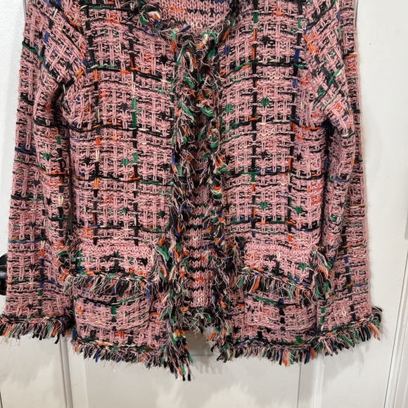 ENGLISH FACTORY PINK TWEED BOLERO SWEATER JACKET SMALL - Picture 5 of 11